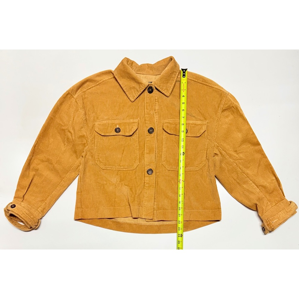 7 For All Mankind Womens Corduroy Trucker Jacket Cropped Tan Camel Cotton Size M
